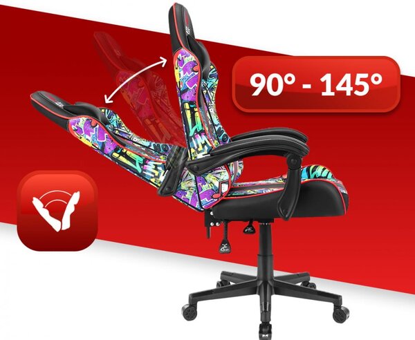 Scaun gaming HC-1005 Graffiti culoare închisă