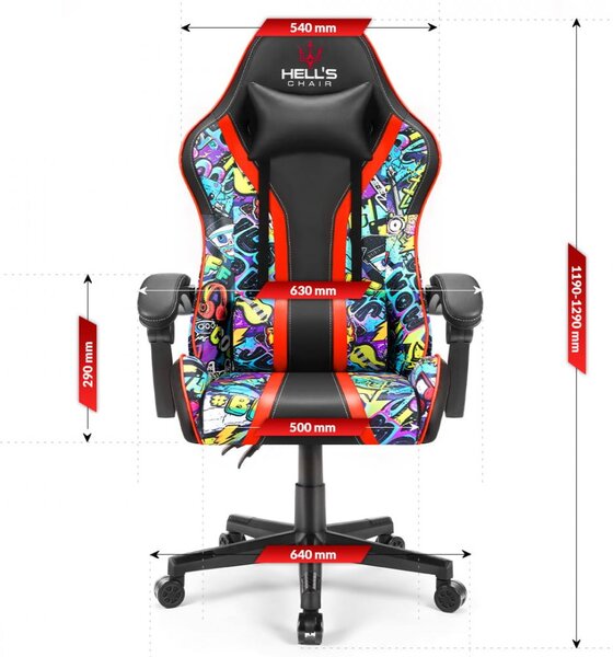Scaun gaming HC-1005 Graffiti culoare închisă