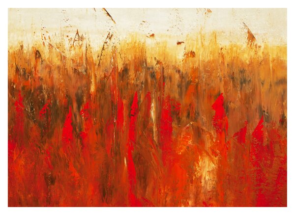 Tablou pe sticlă cu abstracție pictată (70x50 cm)