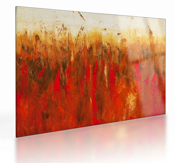 Tablou pe sticlă cu abstracție pictată (70x50 cm)