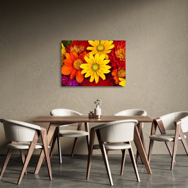 Tablou pe sticlă cu floare (70x50 cm)