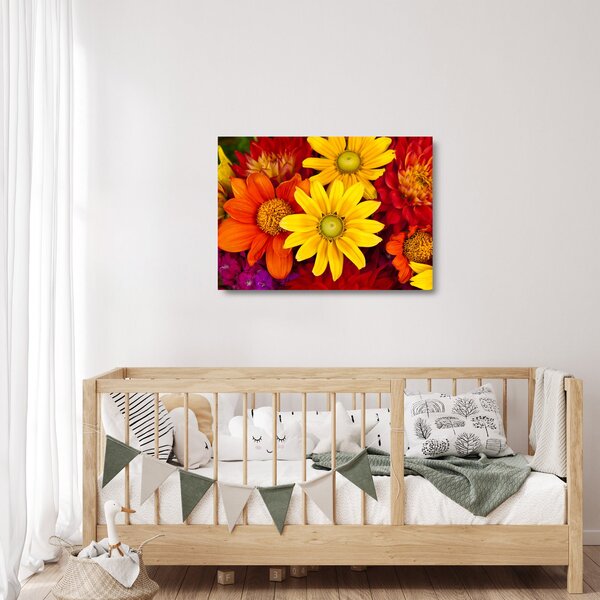 Tablou pe sticlă cu floare (70x50 cm)