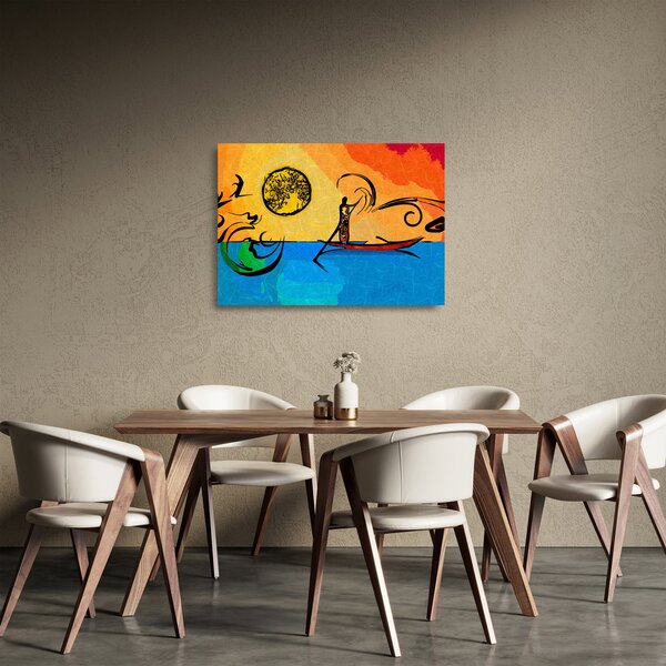 Tablou pe sticlă cu pictură străveche (70x50 cm)