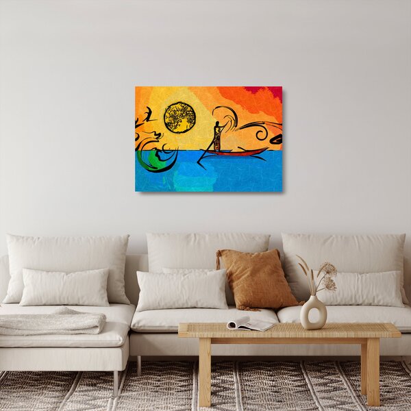 Tablou pe sticlă cu pictură străveche (70x50 cm)