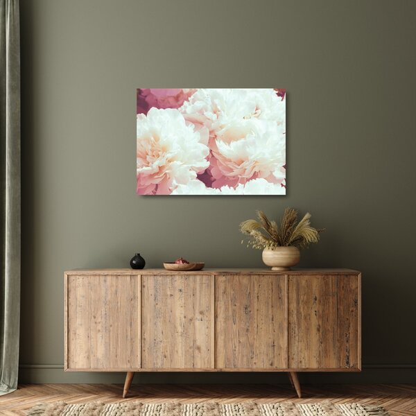 Tablou pe sticlă cu flori (70x50 cm)
