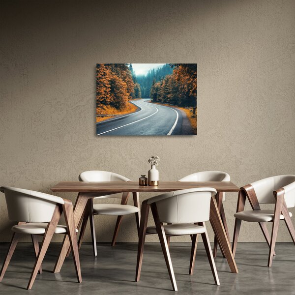 Tablou pe sticlă - Drumul cu serpentine (70x50 cm)