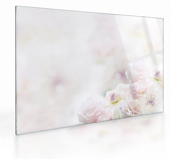 Tablou pe sticlă cu flori fragede (70x50 cm)
