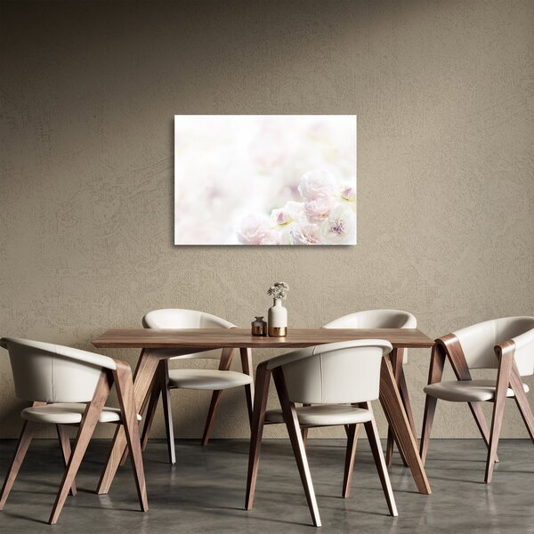 Tablou pe sticlă cu flori fragede (70x50 cm)