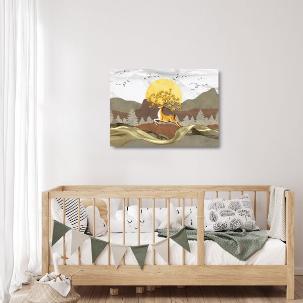 Tablou pe sticlă cu cerb (70x50 cm)