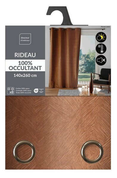 Draperie maro din catifea 140x260 cm Olympe – douceur d'intérieur