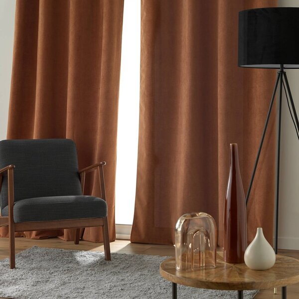 Draperie maro din catifea 140x260 cm Olympe – douceur d'intérieur