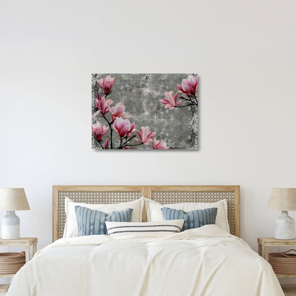 Tablou pe sticlă cu flori (70x50 cm)