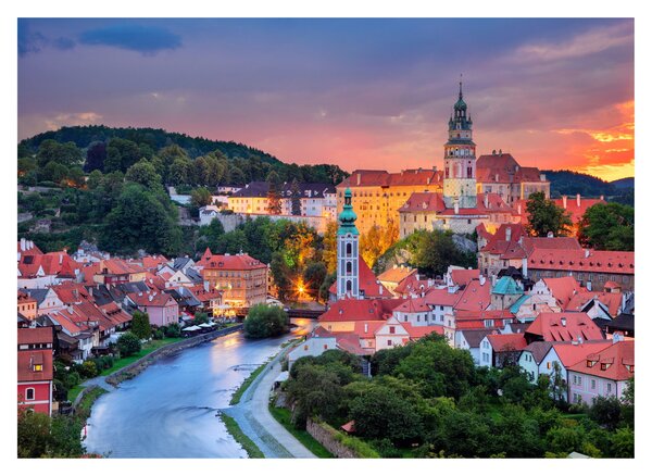 Tablou pe sticlă - Český Krumlov (70x50 cm)