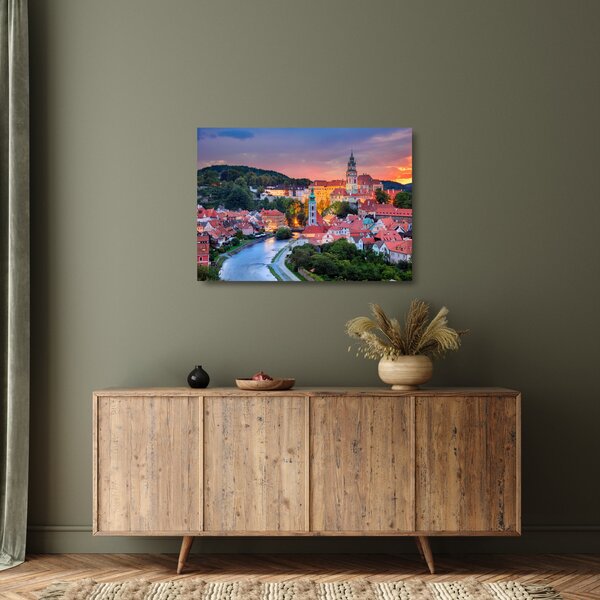 Tablou pe sticlă - Český Krumlov (70x50 cm)