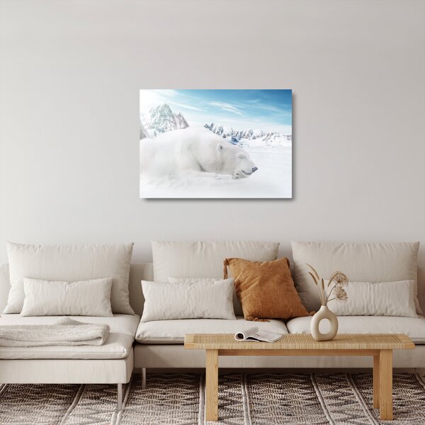 Tablou pe sticlă - Urs polar (70x50 cm)