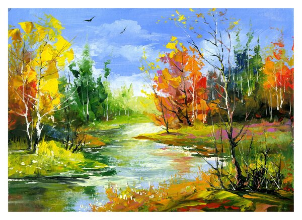 Tablou pe sticlă - Peisaj - pictură (70x50 cm)