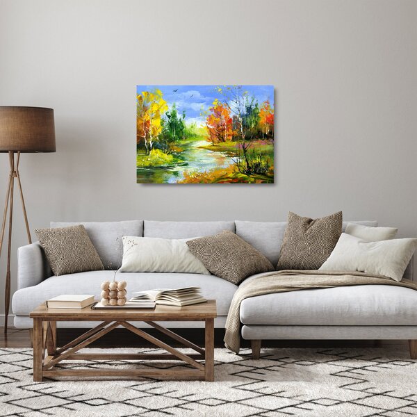 Tablou pe sticlă - Peisaj - pictură (70x50 cm)