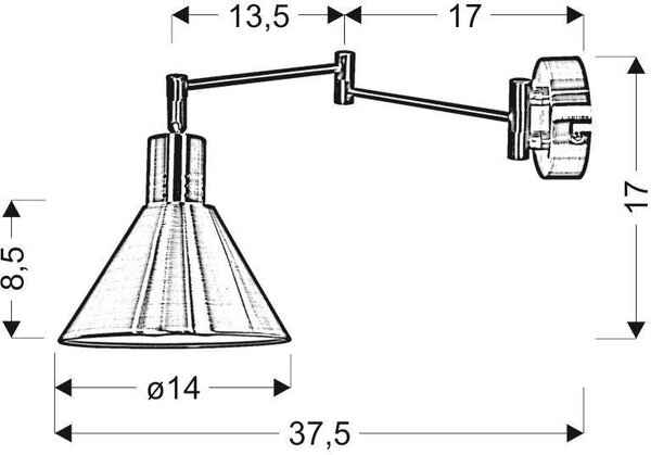 Candellux Copenhagen lampă de perete 1x40 W negru-auriu 21-75444