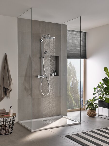 Grohe Vitalio Joy set de duș perete cu termostat cu duș de ploaie crom 26400001