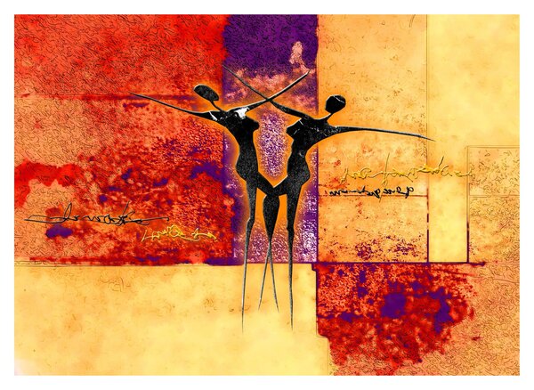 Tablou pe sticlă - Zeița africană (70x50 cm)
