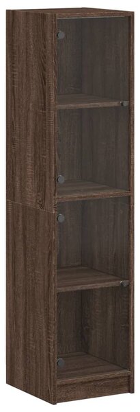Dulap cu uși din sticlă, stejar maro, 35x37x142 cm