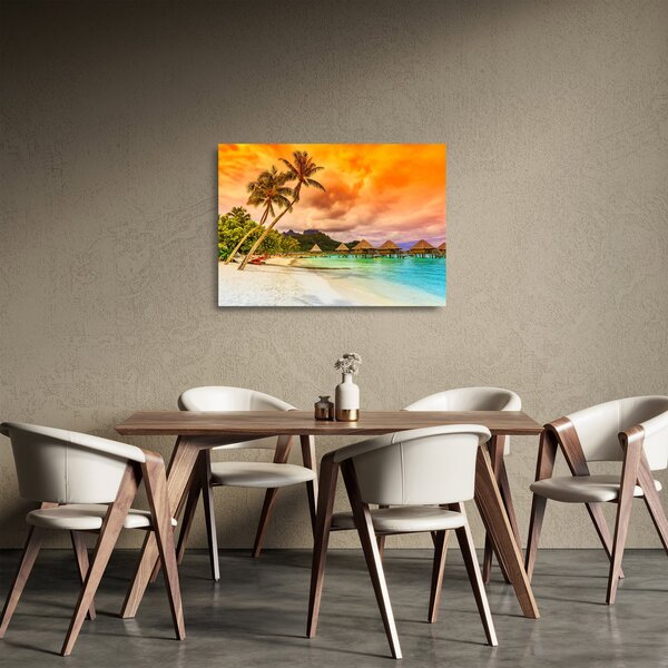 Tablou pe sticlă - Insula Bora Bora (70x50 cm)