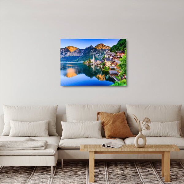 Tablou pe sticlă - Sat alpin (70x50 cm)
