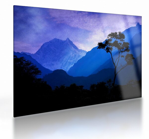 Tablou pe sticlă - Cerul de noapte din Nepal (70x50 cm)