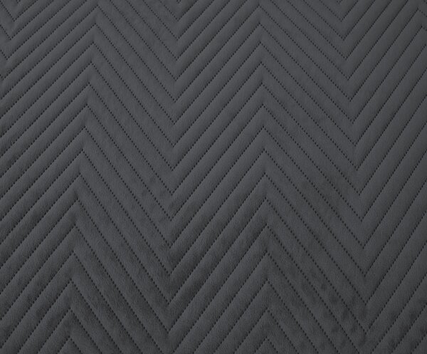 Cuvertura de pat din catifea gri inchis ARROW VELVET Dimensiuni: 170 x 210 cm