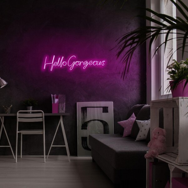 Aplica de Perete Neon Hello Gorgeous, 74x17 cm