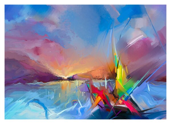 Tablou pe sticlă - Apus de soare (70x50 cm)