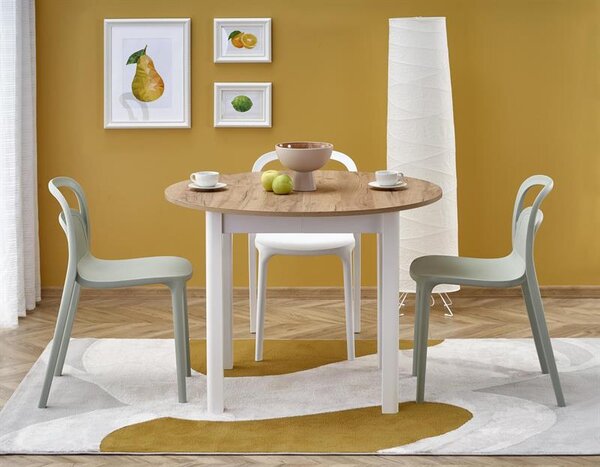Masă de sufragerie extensibilă 102-142 cm Ralllon (stejar craft + alb) (pentru 4 6 persoane). 1049298