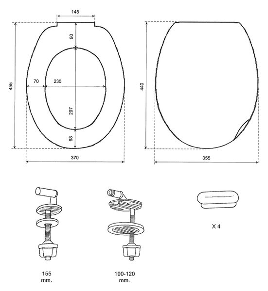 Aqualine Aqualine, scaun WC ALICANTE, alb, ST262