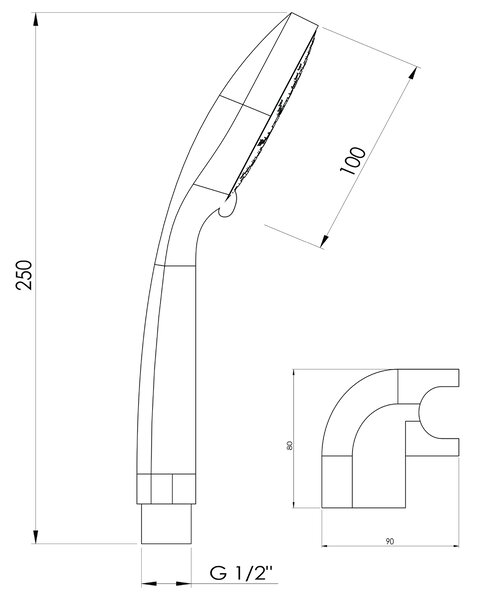 Aqualine Aqualine, set de duș ERICA, suport pivotant, crom, 11454