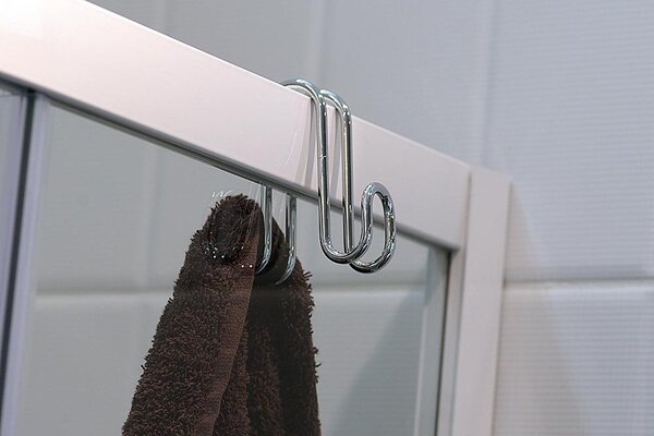 Aqualine Aqualine, cârlig dublu de agățat pentru paravane de duș, 37030