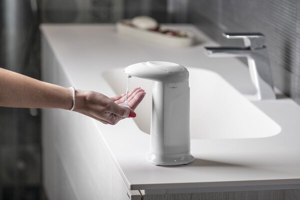 Aqualine Aqualine, dozator de săpun lichid fără atingere, 350 ml, 83x196x135mm, ABS/alb, 08131