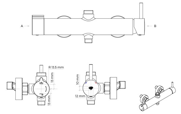 Oltens Molle set de duș perete cu duș de ploaie cupru periat 36504610