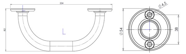 Aqualine Aqualine, Mâner cadă 20 înălțime doar 8cm, alb, 8005