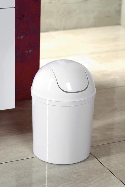 Aqualine Aqualine, Coș de gunoi cu balamale, 5 l, plastic, alb, 20309