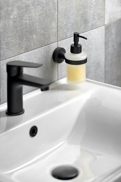 Aqualine Aqualine, dozator de sapun SAMBA 150ml, pahar de lapte, negru, SB219