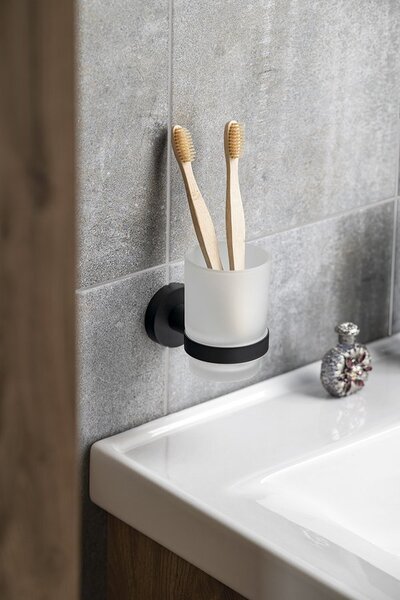 Aqualine Aqualine, ceașcă SAMBA, pahar de lapte, negru, SB204