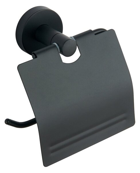 Aqualine Aqualine, suport hârtie igienică SAMBA cu capac, negru, SB207