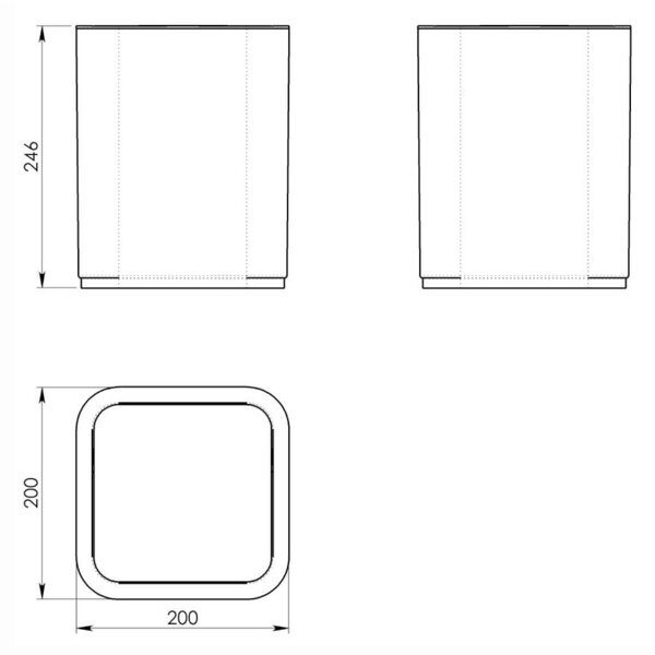 Aqualine Aqualine, SEVENTY Coș de gunoi, cu balamale, 8 l, plastic ABS, alb, 630922