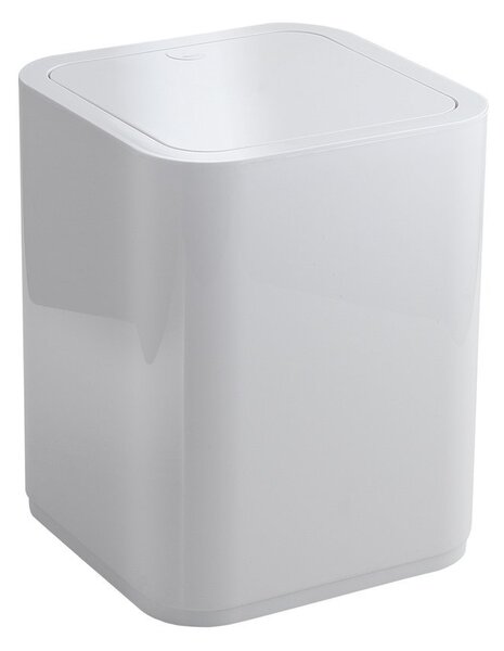 Aqualine Aqualine, SEVENTY Coș de gunoi, cu balamale, 8 l, plastic ABS, alb, 630922