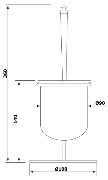 Aqualine Aqualine, perie de toaletă SIMPLE LINE, crom, GA1304