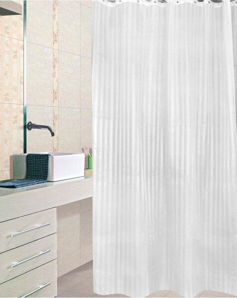 Aqualine Aqualine, perdea de dus 180x200cm, poliester, alb, ZP001