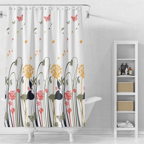 Aqualine Aqualine, perdea de dus 180x180cm, vinil, alb/albastru/negru, ZV038