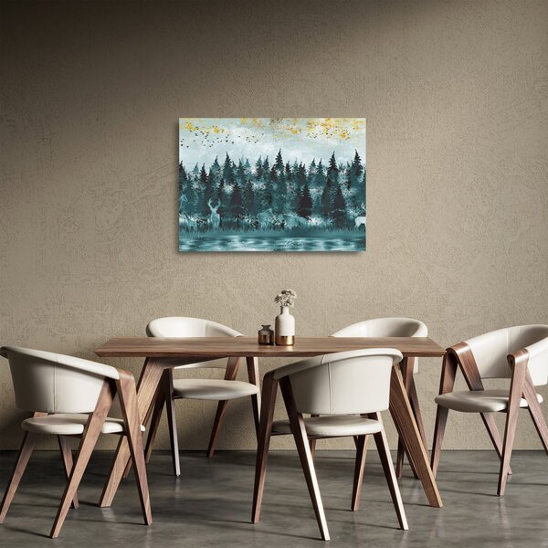 Tablou pe sticlă - Animale din pădure (70x50 cm)