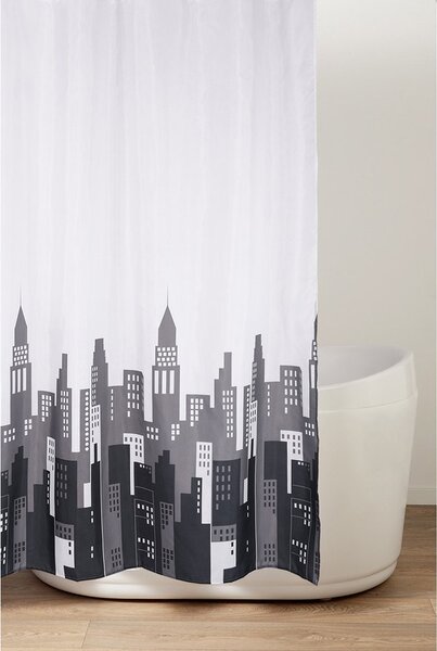 Aqualine Aqualine, perdea de dus 180x200cm, poliester, cercuri, ZV030