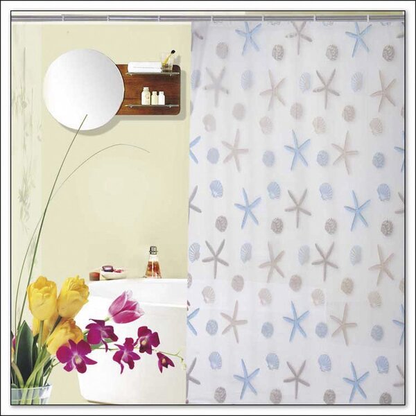 Aqualine Aqualine, Perdeau de dus 180x200cm, vinil, stea, ZV016
